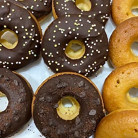 Chocolate & Vanilla Baked Donuts